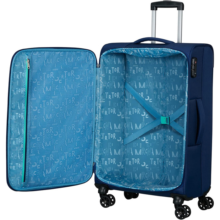 Валіза American Tourister Sea Seeker Spinner M 68 см 61 л синя (Combat Navy)