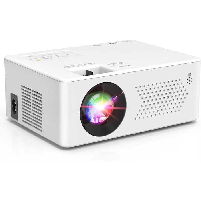 Mini проєктор Bluetooth Full HD 1080P: портативний проєктор для iOS, Android, Windows з пульт, 50% зум