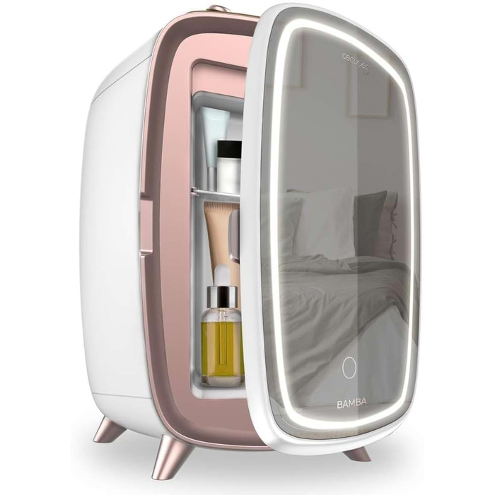 Міні-холодильник для косметики Cecotec Bamba CoolingBeauty 6000 Mirror, 6 л, дзеркало, LED-підсвічування, охолодження до 10°C