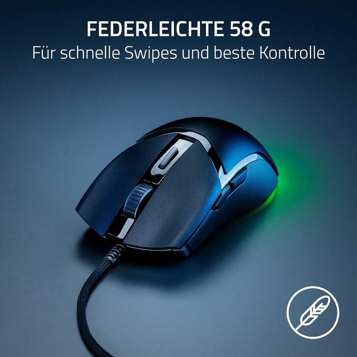 Ігрова миша Razer Cobra — легка дротова миша з Chroma RGB, оптичними перемикачами 3-го покоління, вага 57 г, чорна