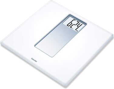 Ваги для людей Beurer PS 160, електронні, LCD-дисплей, великі цифри 4,7 см, вантажопідйомність 180 кг, білий ретро-дизайн