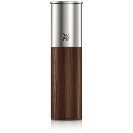 Мельниця для спецій WMF Nature Pro – соляна та перечна мельниця з керамічним механізмом, регульованим ступенем помелу, легко заповнюється, кришкою для захисту аромату, довговічний нержавіючий сталь та дерево, ручна (темно-коричнева)