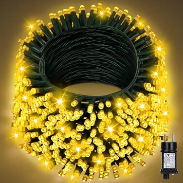 Світлодіодна гірлянда для вулиці 60м 530 LED, тепло-біла світлодіодна ілюмінація з таймером та 8 режимами, водонепроникна IP44 для саду, балкона та новорічного декору