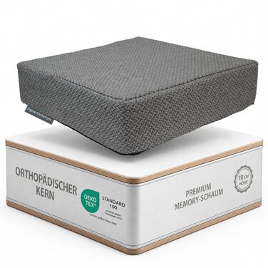 Ортопедична подушка для сидіння з Memory Foam 40x40 см Anthrazit - для офісного крісла, авто, візка. Нековзка, знімний чохол
