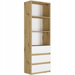 Стелаж Framire 60 см x 180 см x 30 см, білий дуб artisan