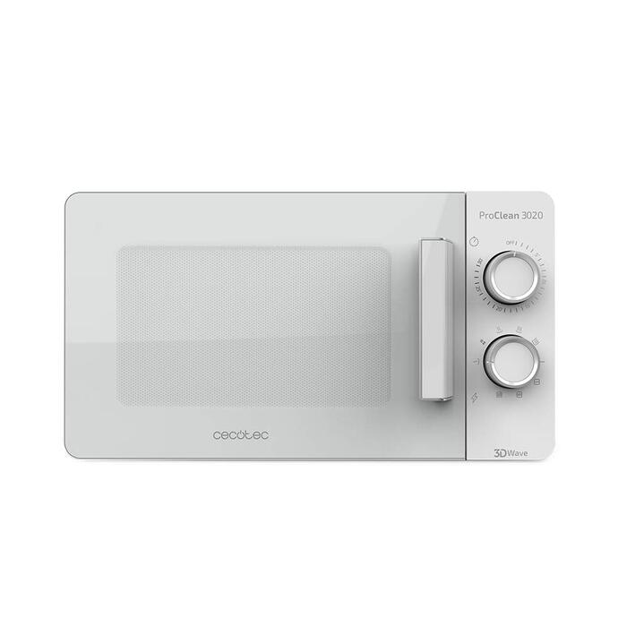 Мікрохвильова піч Cecotec ProClean 3020 20л, 700 Вт, 6 режимів, покриття Ready2Clean, біла