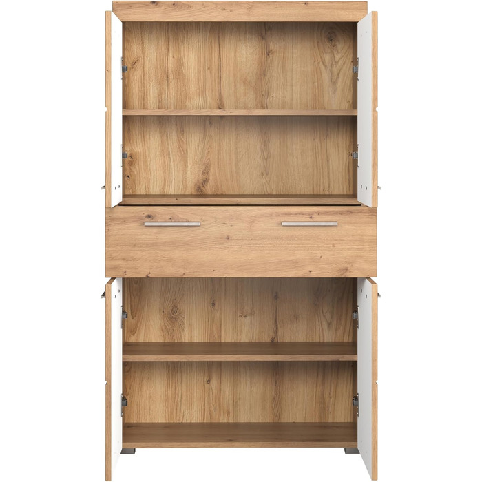 Високий шафа для ванної кімнати trendteam Amanda, 73x130x31 см, колір дуб асті, меблі для ванної