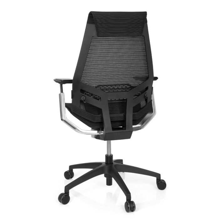 Офісний крісло GENIDIA SMART BLACK CM сітка чорний AL Chrom hjh OFFICE