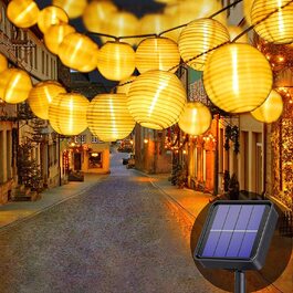 Сонячна гірлянда Lezonic з ліхтариками, 8 м, 30 LED, водонепроникна, 8 режимів, для вулиці, саду, балкона, весілля, Різдва, декор, тепле біле світло
