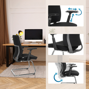 Крісло для відвідувачів / Конференц-крісло CAPTIVO PRO V Тканина Чорний HJH OFFICE