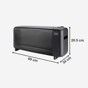 Масляний радіатор BLACK+DECKER BXRA2300E, 1500 Вт, 11 секцій, з термостатом та захистом від перегріву, чорний