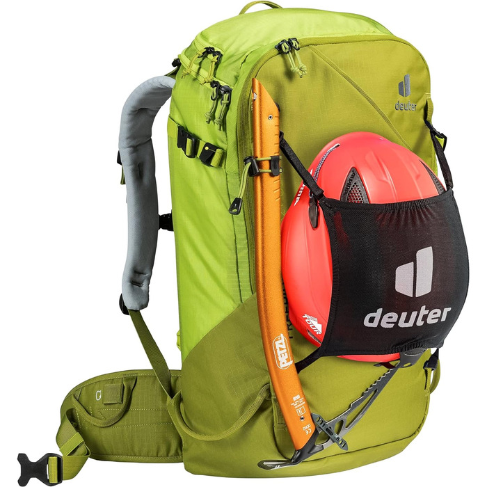 Жіночий туристичний рюкзак Deuter Freerider Pro 32+10 л, для лижних турів, зелено-жовтий