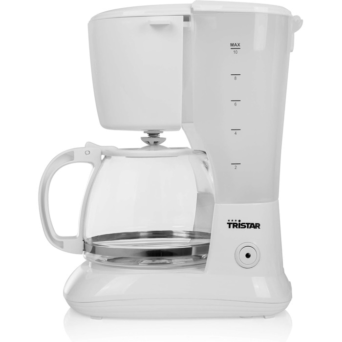 Кавоварка Tristar CM-1252, 1,25 л, 10-12 чашок, для дому і кемпінгу, біла