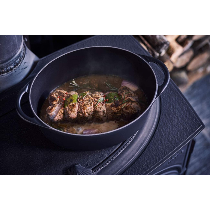 Чавунна гусятниця Le Creuset Doufeu, овальна, 32 см, для всіх плит і індукції, чорна