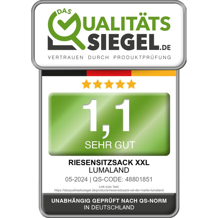 Lumaland Gaming Sitzsack XXL Cord: Крісло-мішок для геймерів, темно-синій 135x100 см