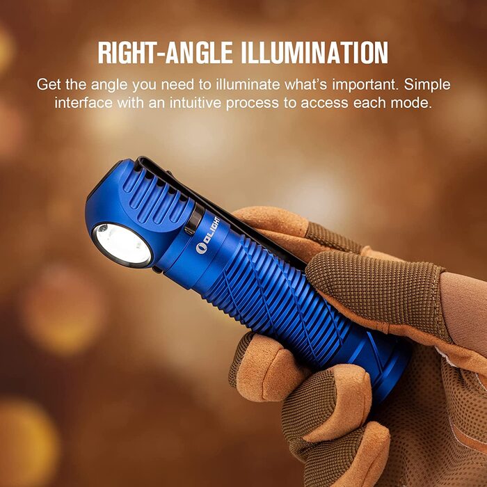 Налобний ліхтар OLIGHT Perun 2, 2500 люмен, 166 м, USB-зарядка, 5 режимів, таймер, акумулятор для бігу, риболовлі, кемпінгу, синій