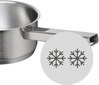 Каструля WMF Ultimate Cool 16 см без кришки, 1,4 л, індукційна, нержавіюча сталь Cromargan, матова, мірна шкала, можна мити в посудомийній машині, маленький молочний сотейник