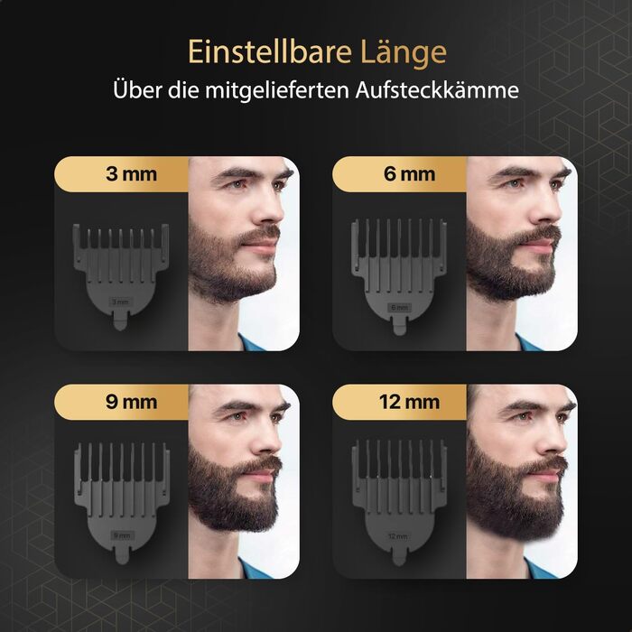 Wellshave 5 в 1 Тример для бороди та тіла чоловічий, багатофункціональний, з регулюванням довжини