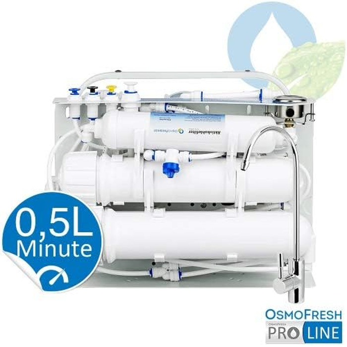 Система зворотного осмосу OsmoFresh Proline X2 200 GPD - фільтр для води без баку, прямий потік до 0,5 л/хв