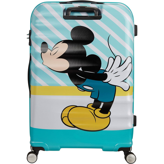 Валіза American Tourister Wavebreaker Disney Mickey Blue Kiss 77 см, 96 л, багато кольорів, спінер