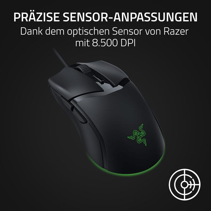 Ігрова миша Razer Cobra — легка дротова миша з Chroma RGB, оптичними перемикачами 3-го покоління, вага 57 г, чорна
