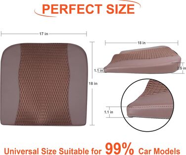 Автомобільна подушка Lofty Aim з Memory Foam для водія: підтримка спини, зняття болю (ішіас), для автокрісла, офісного крісла, інвалідного візка. PU-шкіра, 4D Mesh, коричнева