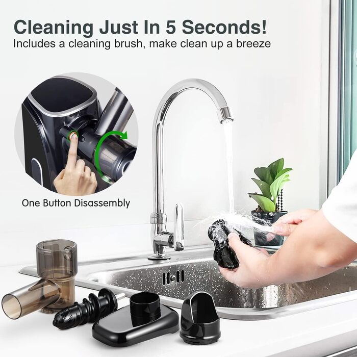 Соковижималка для фруктів та овочів 150 Вт Black AMZCHEF