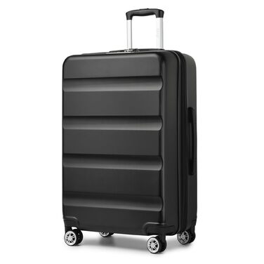 Валіза KONO XL чорна, розширювана, твердий корпус, з TSA-замком (75 x 47.5 x 29.5 см)