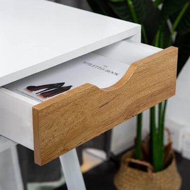 Письмовий стіл Sogesfurniture з 3 шухлядами, білий комп'ютерний стіл для офісу та дому, 110x50x78 см, металеві ніжки