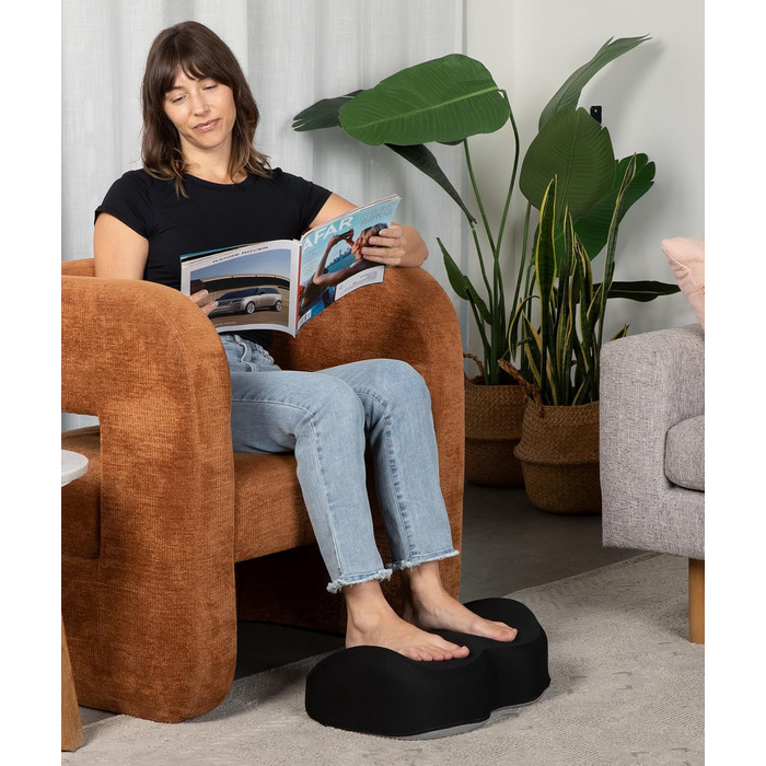 Підставка для ніг Everlasting Comfort під стіл з піни Memory Foam, чорна - для комфорту в офісі та вдома