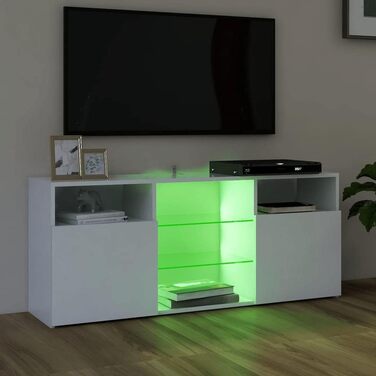 vidaXL ТВ-тумба з LED-підсвіткою, біла, 120x30x50 см