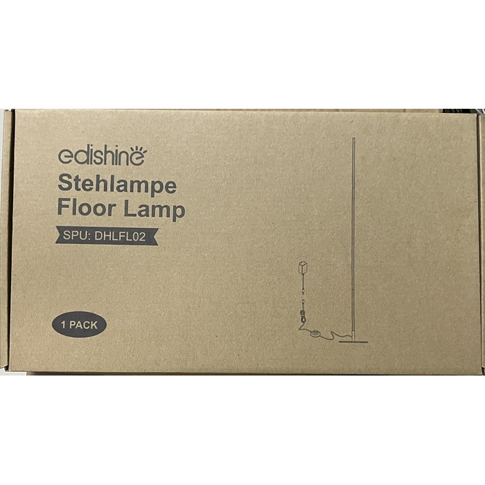 EDISHINE набір з 2-х підлогових ламп для вітальні, димована LED-лампа 3000K з пам’яттю, регульована висота 146 см, сучасна біла торшер для спальні та офісу