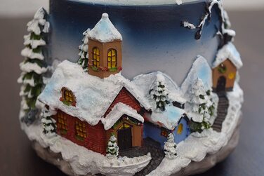 Снігова куля Dekohelden24 XXL з обертанням, сніговим вихором і звуком, 19,5×13,5 см, Ø12 см, декор без локомотива