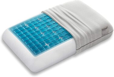 Ортопедична подушка для шиї Technogel Deluxe, гелеве анатомічне подушкове для спини та бокового сну, без шкідливих речовин, сертифікована, з наволочкою, 66x40x14 см