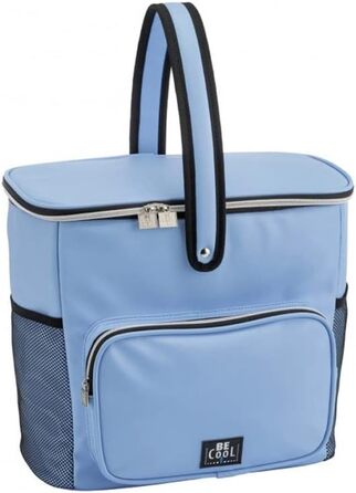 Велика міська термосумка-кошик M 33x18x30 см, 17,5 л, з широкою ручкою для пікніка, школи, подорожей, блакитна