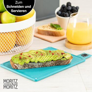 Набір з 3 кухонних обробних дощок Moritz & Moritz, пластик, 32x22 см, зі стійкою, великі, для кухні, підходять для посудомийної машини, гігієнічні
