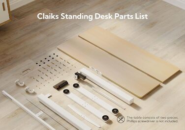 Електричний регульований стіл Claiks 120x60 см, білий каркас/бежева стільниця, офісний письмовий стіл для роботи стоячи