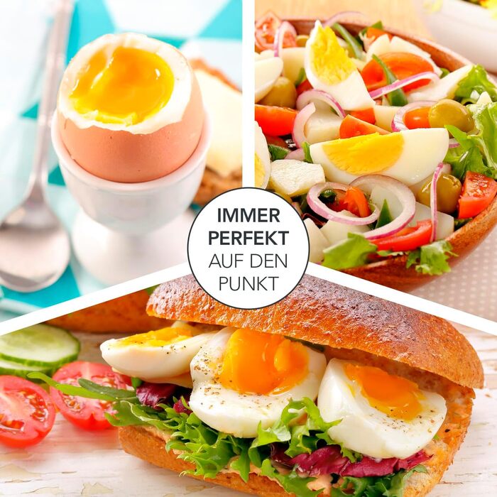 Електрична яйцеварка GOURMETmaxx на 2 яйця, енергозберігаюча, компактна, BPA free, з мірним стаканом і голкою, чорна