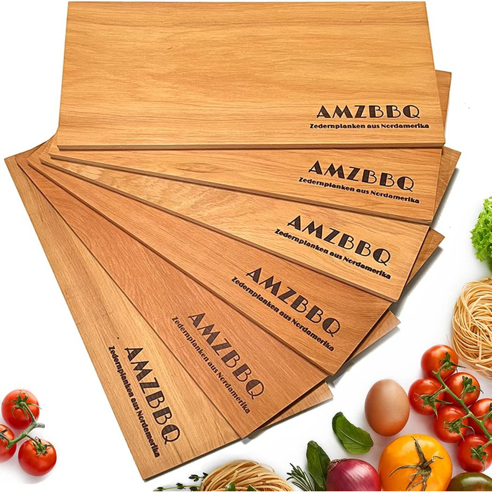 AMZBBQ Преміум кедрові дошки для грилю 2 шт, 28x14 см, для газового та вугільного гриля, для риби та м'яса, подарунок чоловікам і жінкам, з Північної Америки