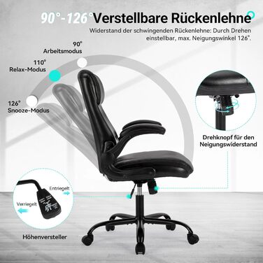 Офісне крісло COLAMY з підігрівом та підніжкою, ергономічний шезлонг для начальника, поворотне на 360°, регульована спинка 94-125°, для офісу