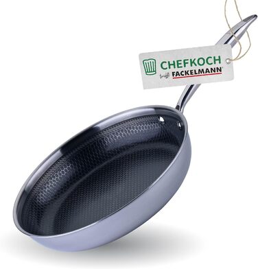 Сковорода Chefkoch від Fackelmann – діаметр 28 см, преміум-якість, антипригарне покриття, нержавіюча сталь, для всіх типів плит (включно з індукцією)