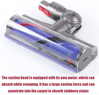 Насадка-щітка Odashen з турбіною для підлоги для пилососа Dyson V7/V8/V10/V11/V15, моторизована насадка, заміна 967483-04