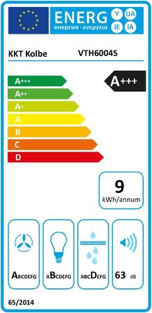 Витяжка кухонна KKT KOLBE VTH6004S 60 см, чорна сталь, LED-підсвітка, режим рециркуляції та відводу, клас A+++