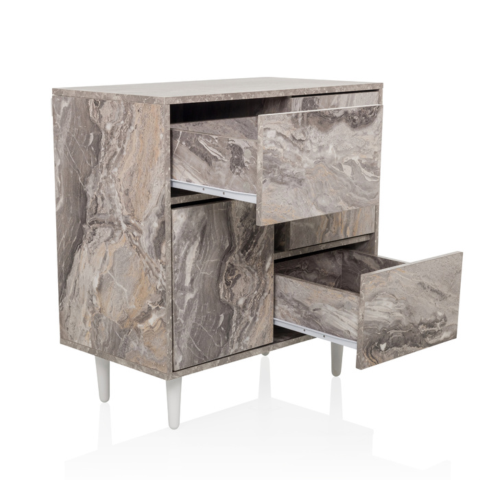 Сервант / комод LYKKJA 76x39,5x76 см 2 шухляди 2 двері коричневий/білий hjh LIVING