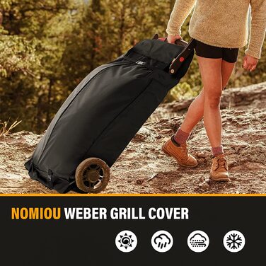 Чохол для газового гриля Weber Traveler, водонепроникний пилозахисний, 115x65x24 см, чорний, захисна накидка для BBQ, аксесуари для гриля