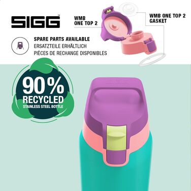 Спортивна пляшка для води Sigg Shield ONE з нержавіючої сталі для газованих напоїв, герметична, BPA-free, 0.75 л (Reef, Multicolor)