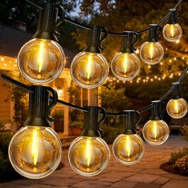LED гірлянда вулична 30м, 52 лампи G40, водонепроникна для саду, тераси, балкона