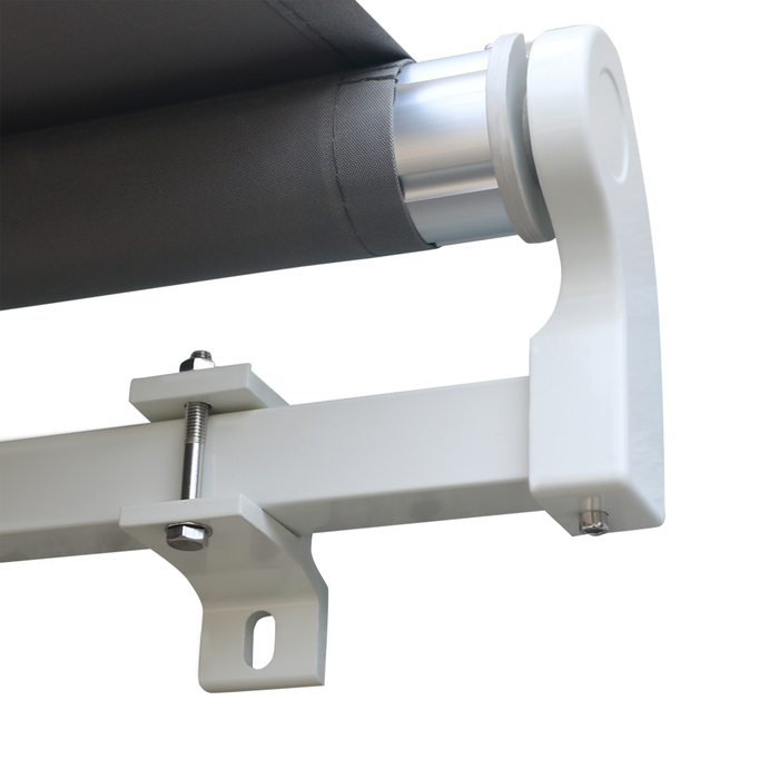 Тент Outsunny з ручним рукояткою, L395 × W300 см, регульований, для настінного монтажу, шарнірно-зчленований тент, тент, захист від сонця, алюміній, сірий