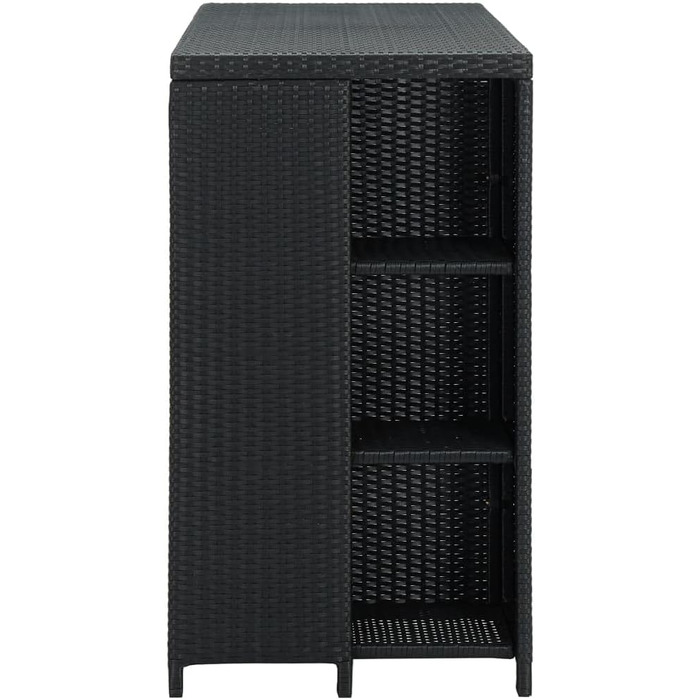 Барний стіл із полицею vidaXL, кухонний стіл-трансформер, чорний, 120x60x110 см, поліратан