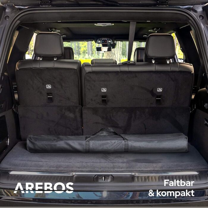 Складаний кемпінговий стіл Arebos 120x70 см, регульована висота 58-78 см, коричневий — для пікніка, саду та гриля, з сумкою для перенесення